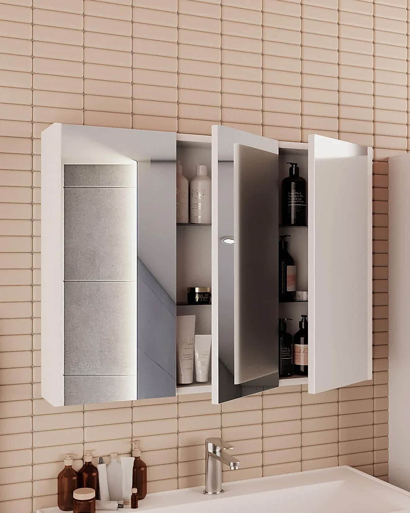 Vega 100 Banyo Dolabı Ust Beyaz - Mekan Kapı 