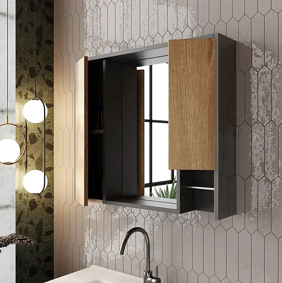 Karen Banyo Marmara 85 Banyo Dolabı Ust Modul Aynalı Dolap - Mekan Kapı 